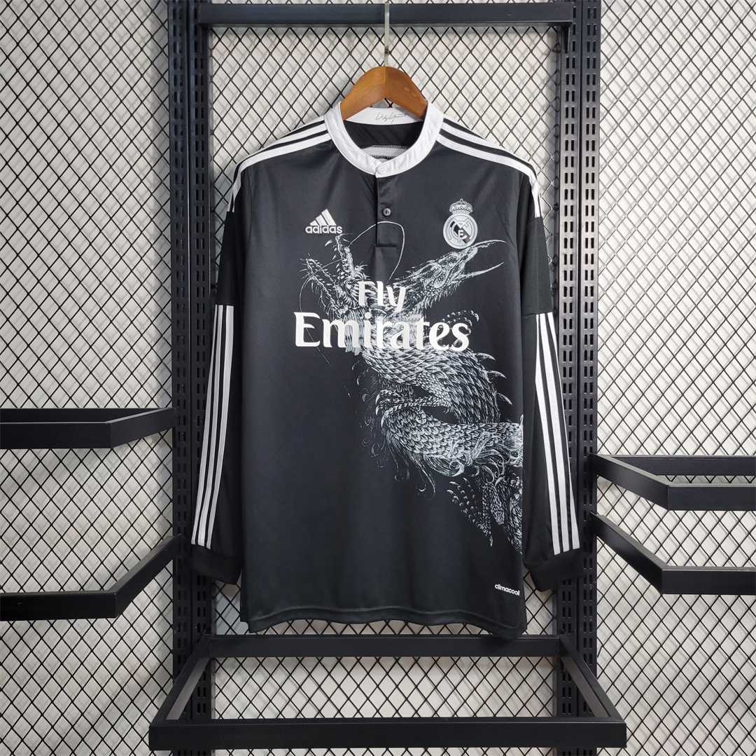 Real Madrid Retro Jersey Third Away Custom Long Sleeve Soccer Shirt 2014/15 - Jersey