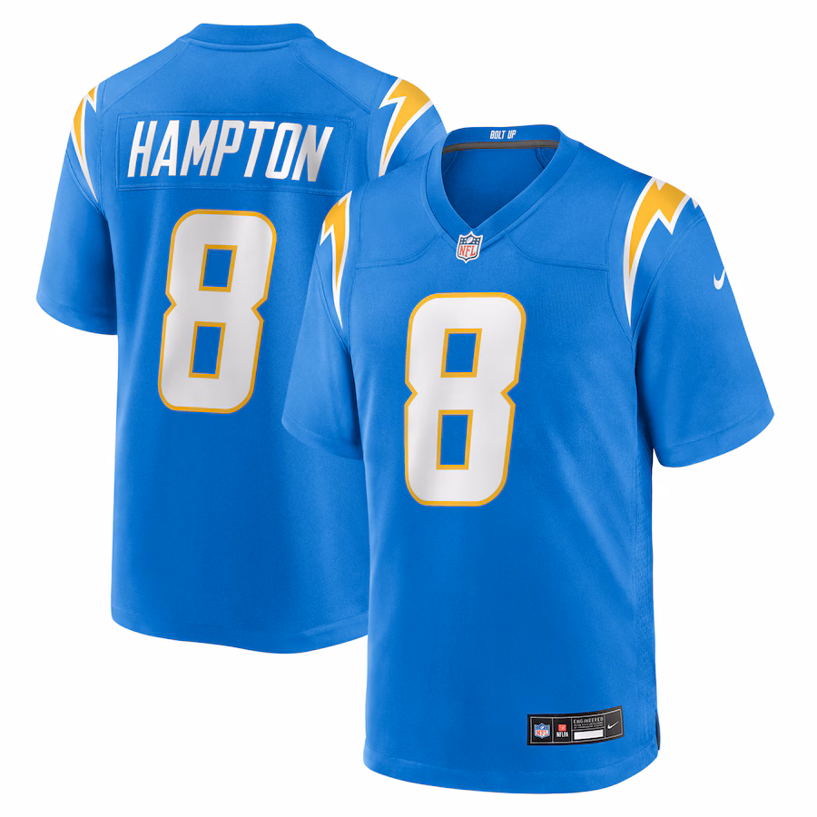 Men's Los Angeles Chargers Omarion Hampton Nike Powder Blue Team Game Jersey - Jersey