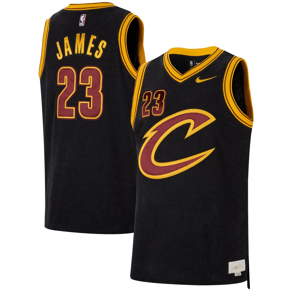 Men's Cleveland Cavaliers LeBron James Nike Black Forever King Authentic Jersey - Jersey