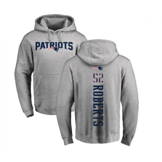 Football New England Patriots #52 Elandon Roberts Ash Backer Pullover Hoodie - Jersey