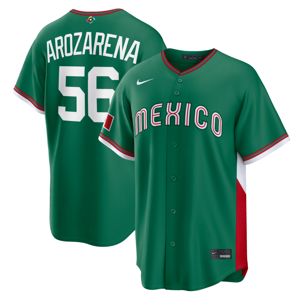 Men's Mexico Baseball Randy Arozarena Nike Green 2026 World Baseball Classic Road Stadium Jersey - Jersey