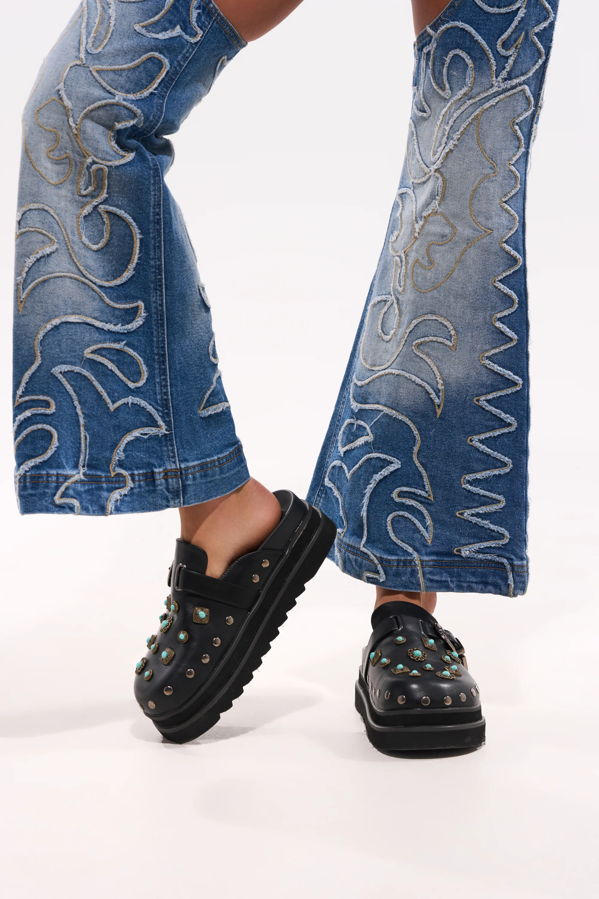 AZALEA WANG MAVIS FLAT EMBELLISHED CLOG - Akira Wear