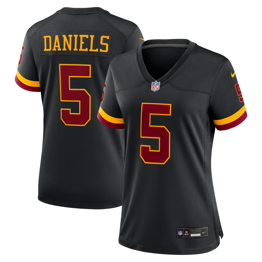 Women's Washington Commanders Jayden Daniels Nike Black Hail Raiser Alternate Game Jersey - Jersey