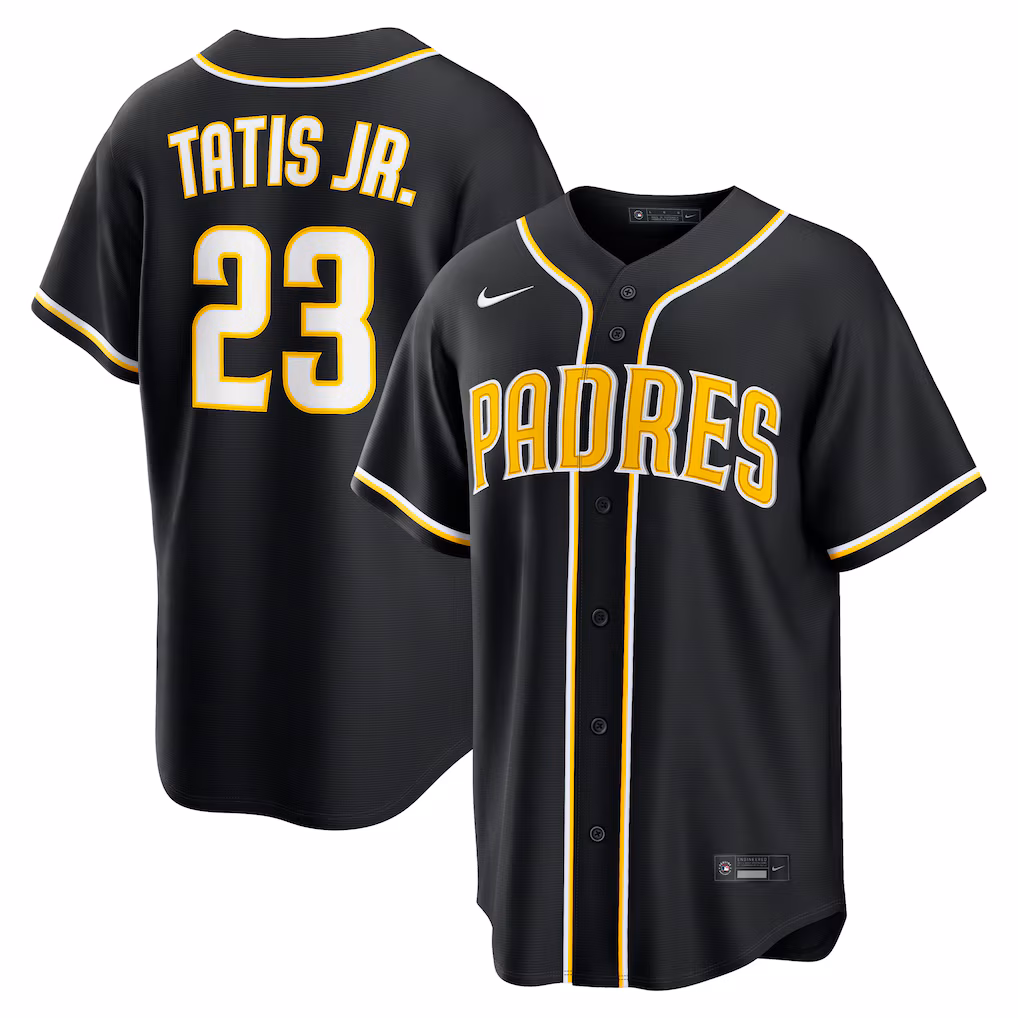 Men's San Diego Padres Fernando Tatis Jr. Nike Fashion Replica Black Out Jersey - Jersey