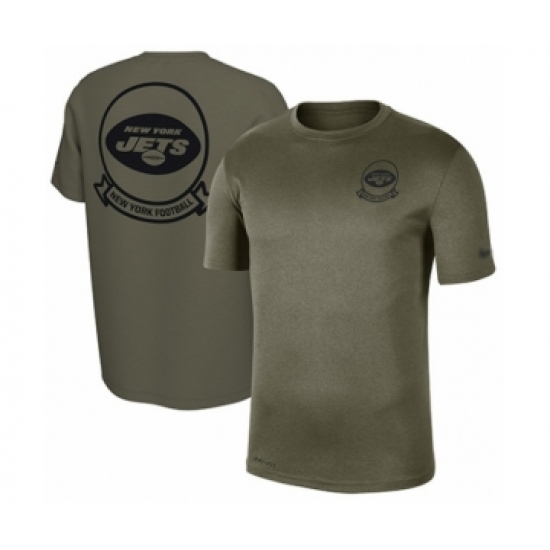 Football Men's New York Jets Olive 2019 Salute to Service Sideline Seal Legend Performance T-Shirt - Jersey