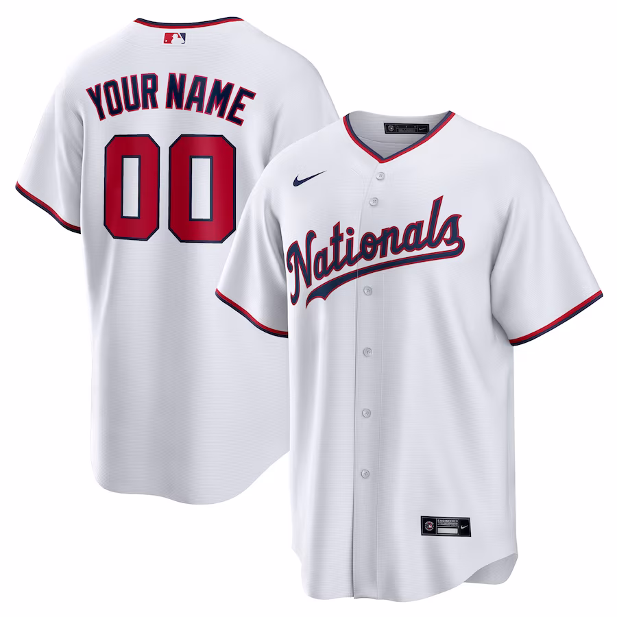Youth Washington Nationals Nike White Replica Custom Jersey - Jersey
