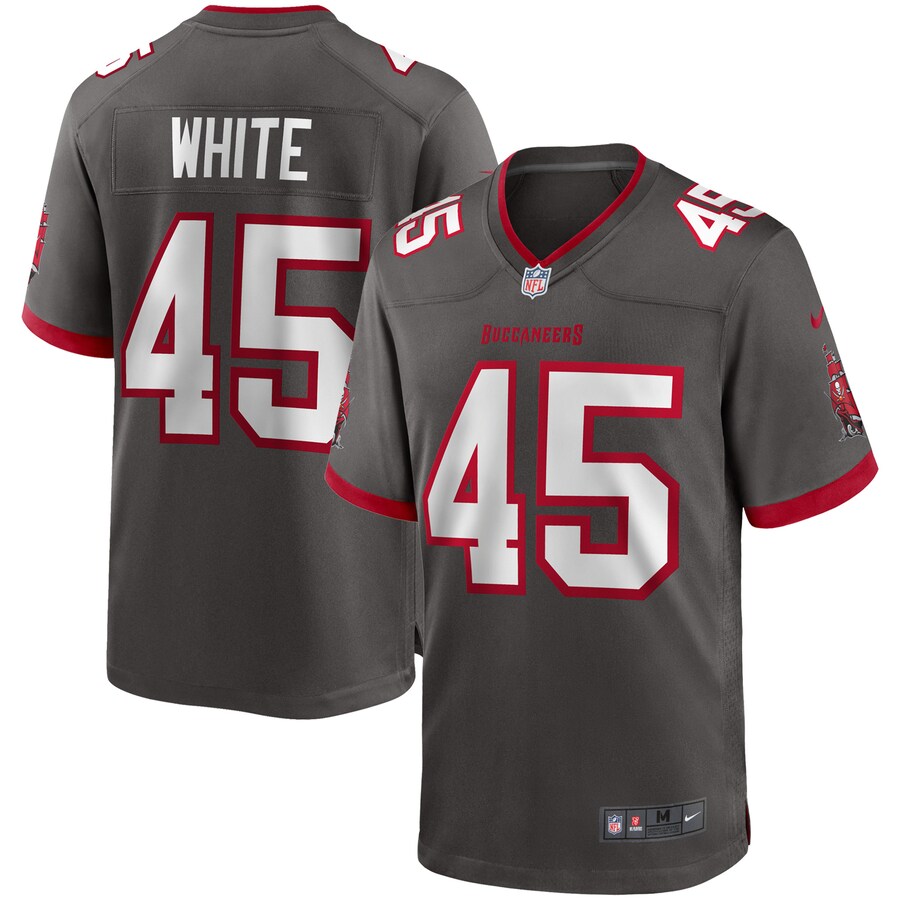 Men's Tampa Bay Buccaneers Devin White Nike Pewter Alternate Game Jersey - Jersey