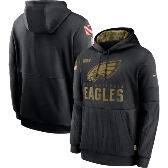Men's NFL Philadelphia Eagles 2020 Salute To Service Black Pullover Hoodie - Jersey