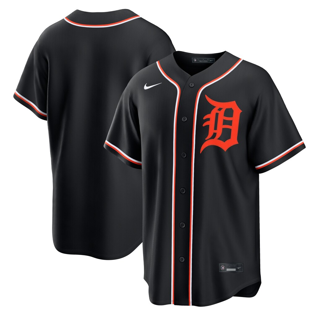 Men's Detroit Tigers Nike Fashion Replica Black Out Jersey - Jersey
