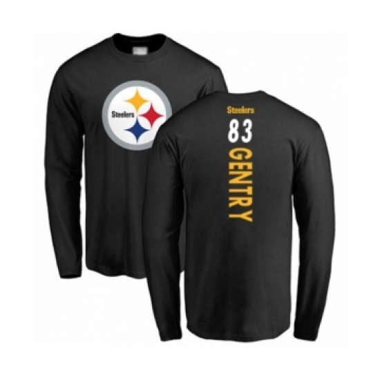 Pittsburgh Steelers #83 Zach Gentry Black Backer Long Sleeve T-Shirt - Jersey