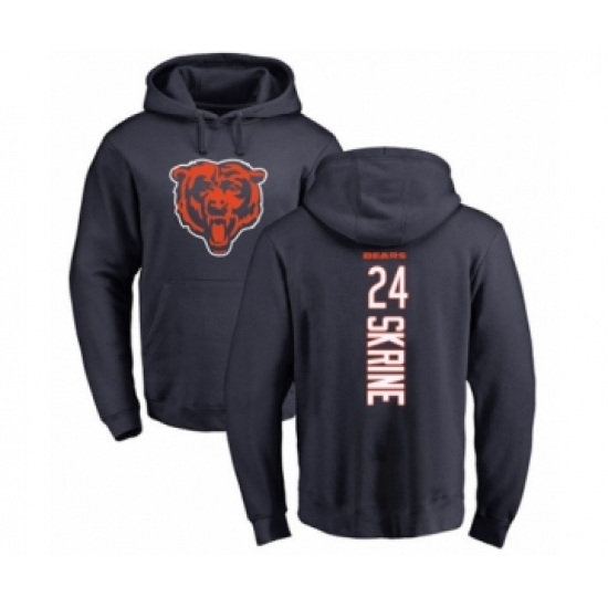 Football Chicago Bears #24 Buster Skrine Navy Blue Backer Pullover Hoodie - Jersey