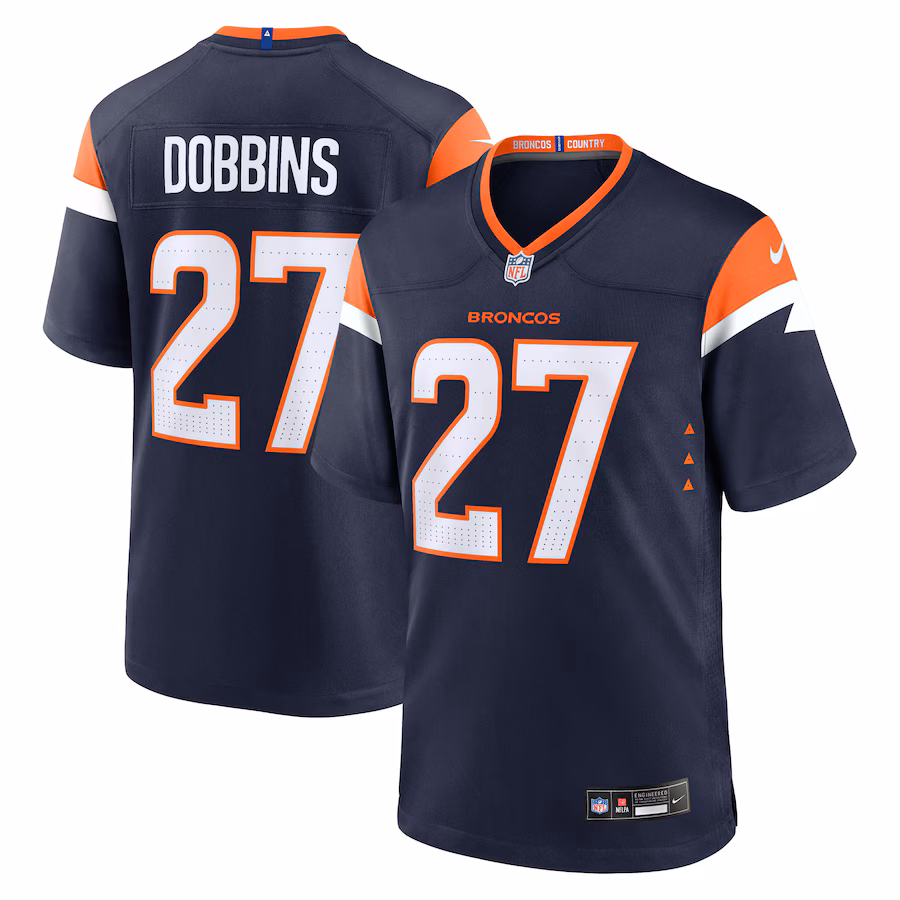 Men's Denver Broncos J.K. Dobbins Nike Navy Alternate Game Jersey - Jersey