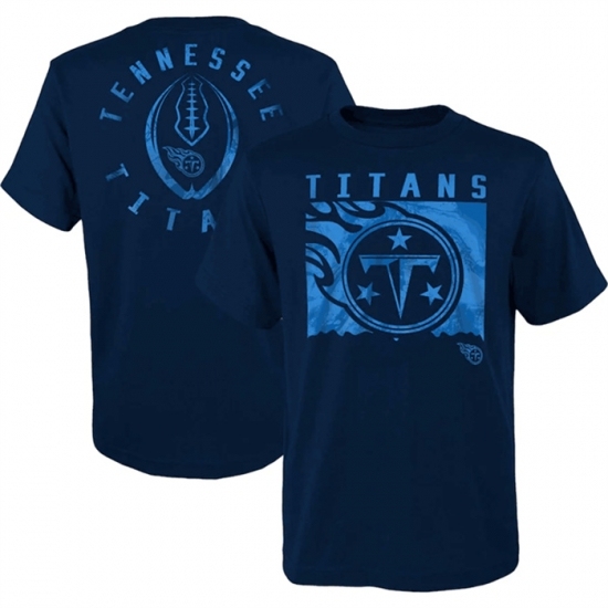 Men's Tennessee Titans Navy Preschool Liquid Camo Logo T Shirt - Jersey