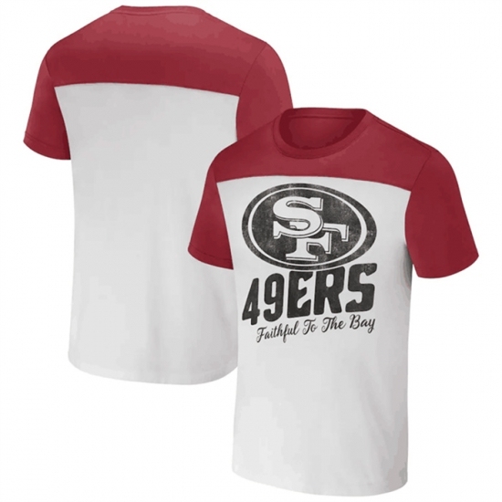 Men's San Francisco 49ers Cream Red X Darius Rucker Collection Colorblocked T Shirt - Jersey