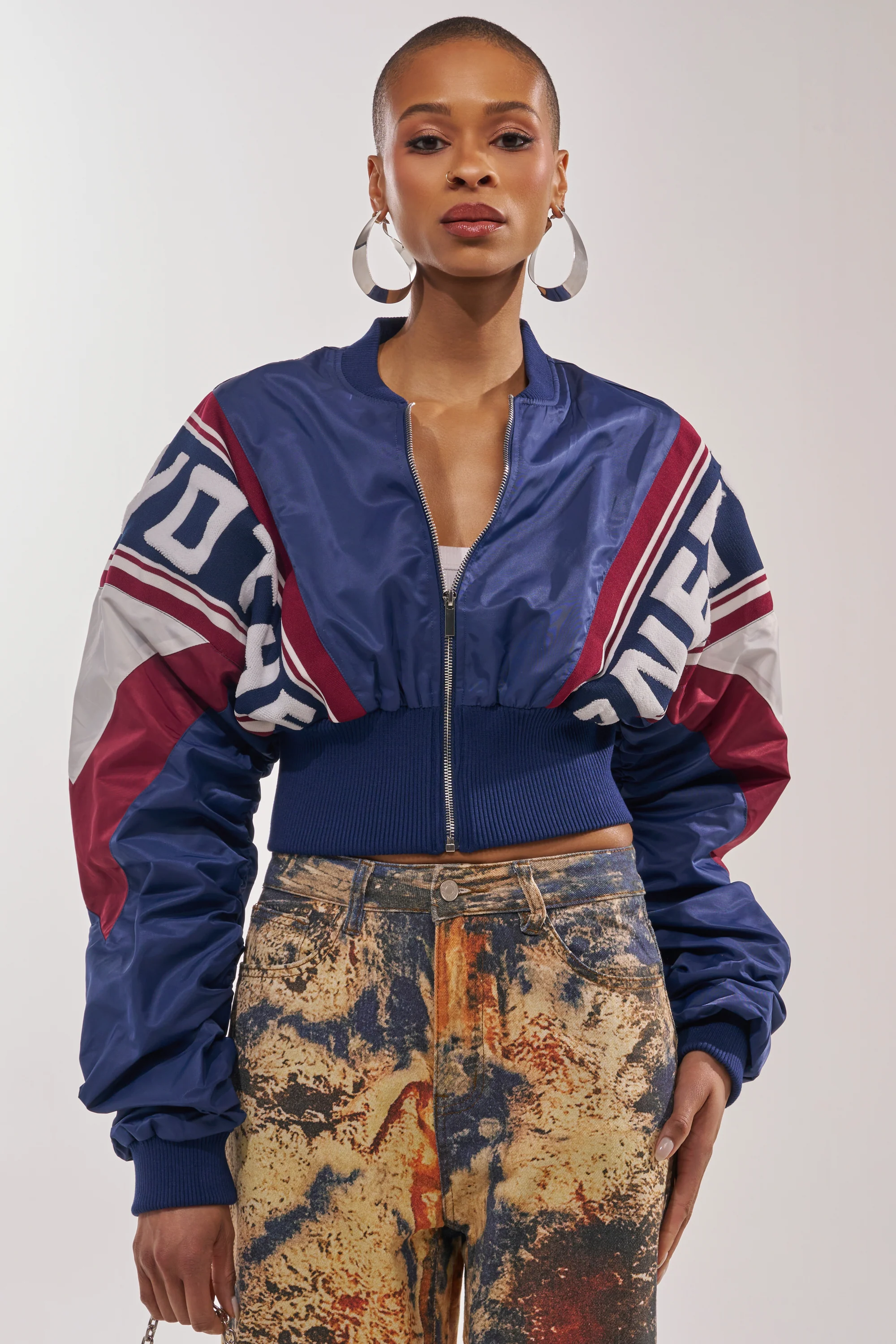 PHOENIX MIXED MEDIA BOMBER IN NAVY - Akira Wear