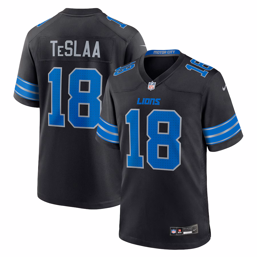 Youth Detroit Lions Isaac TeSlaa Nike Black Alternate Game Player Jersey - Jersey