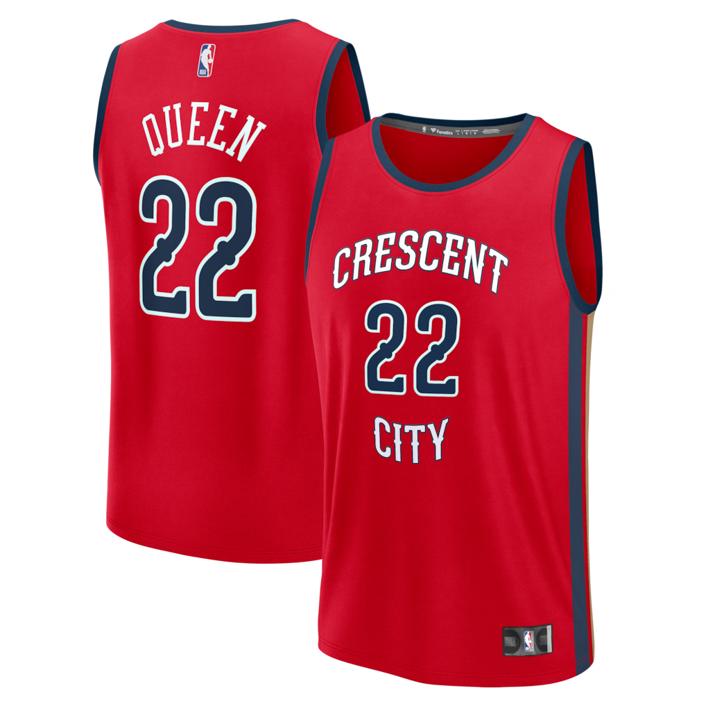 Men's New Orleans Pelicans Derik Queen Fanatics Red Fast Break Replica Player Jersey - Statement Edition - Jersey