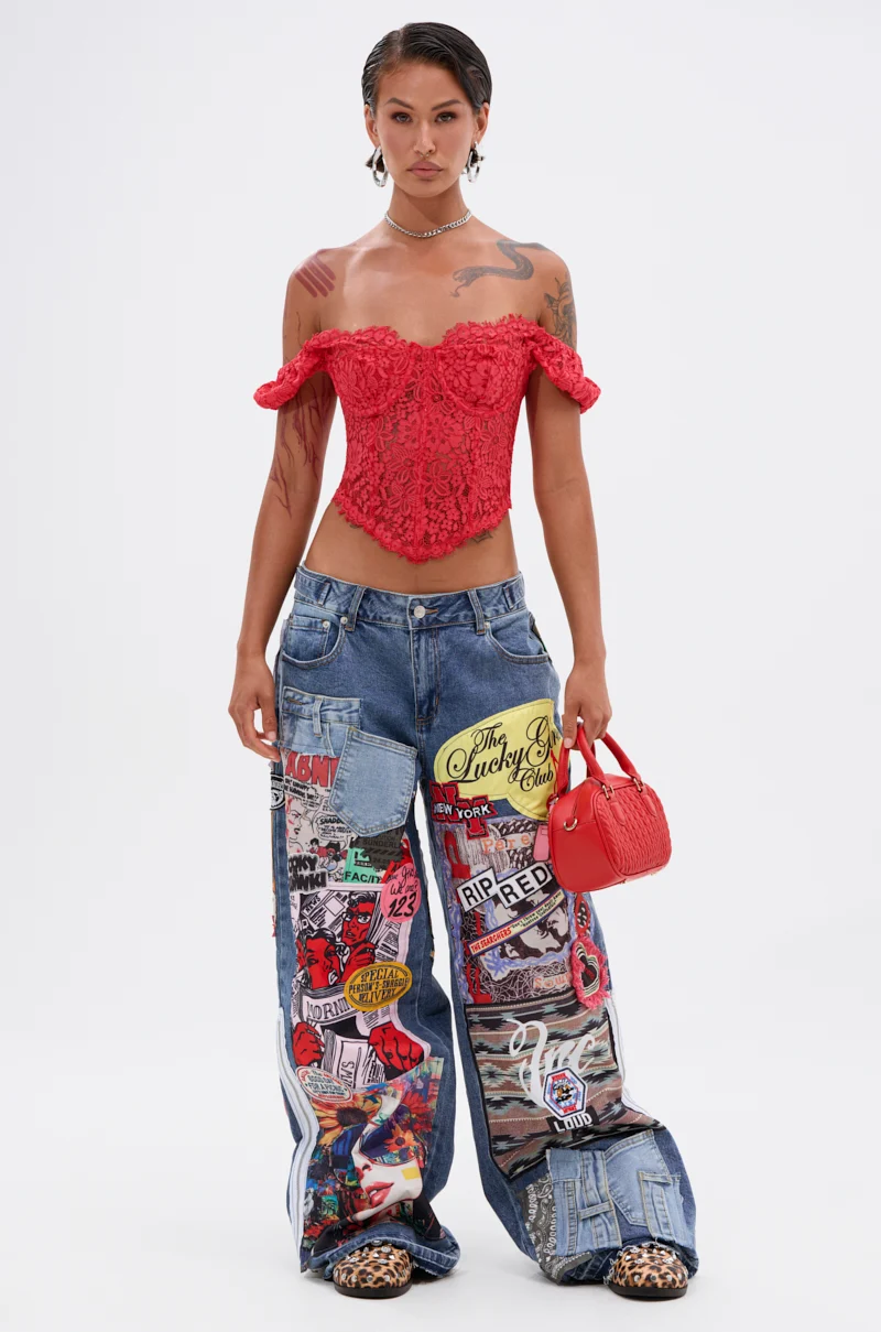 SO SICK PATCHWORK OVERSIZED JEANS - Akira Wear
