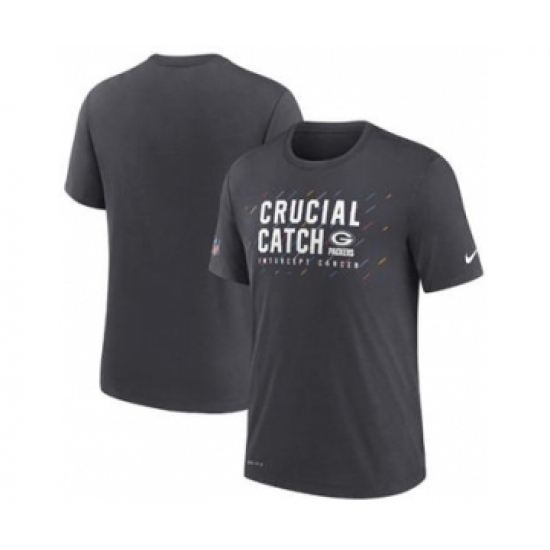 Men's Green Bay Packers Charcoal 2021 Crucial Catch Performance T-Shirt - Jersey