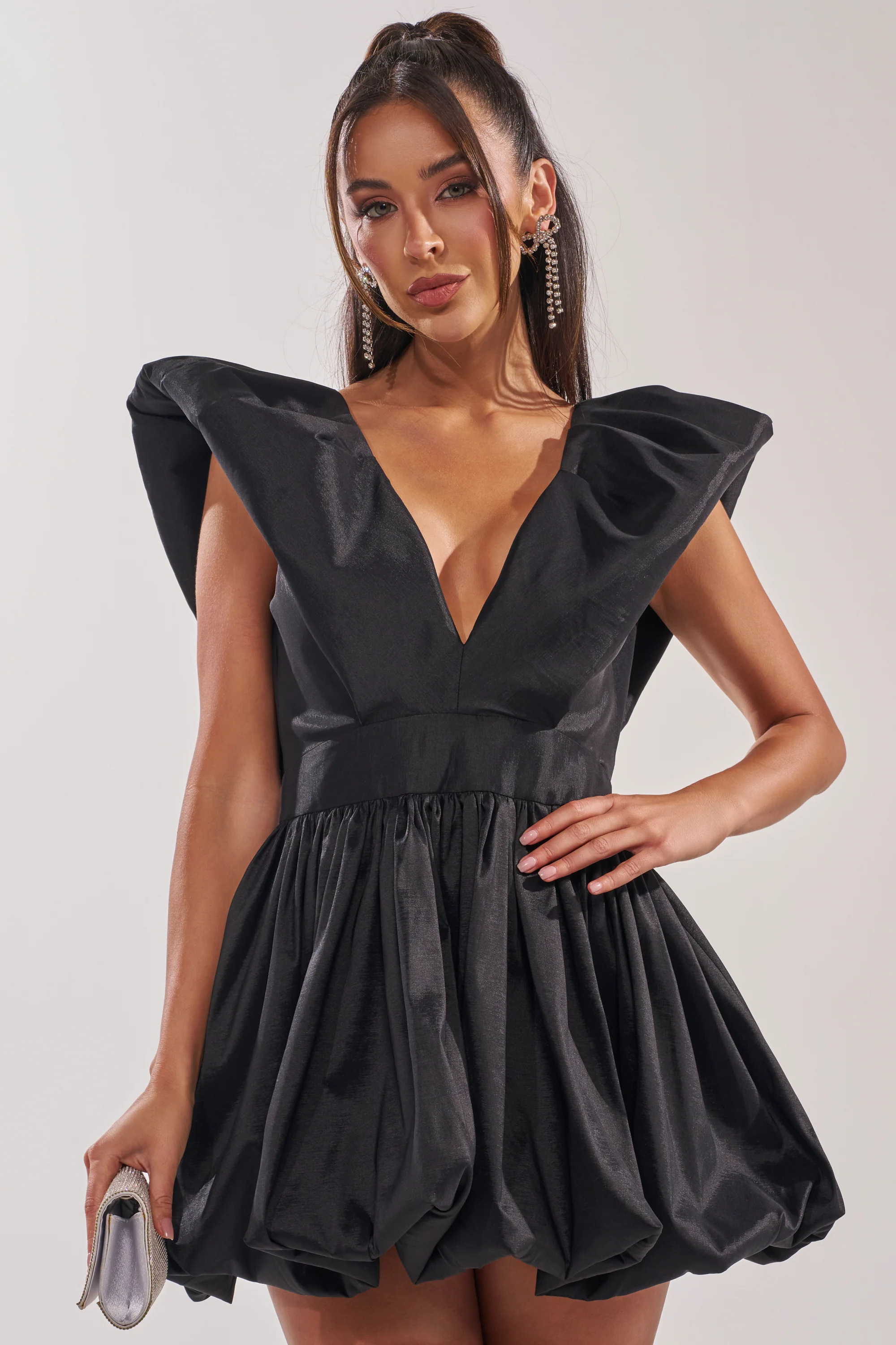 ONCE UPON A DREAM WOVEN MINI DRESS IN BLACK - Akira Wear