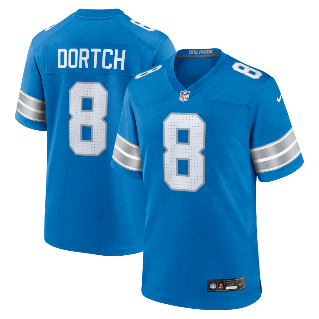 Men's Detroit Lions Greg Dortch Nike Blue Team Game Jersey - Jersey