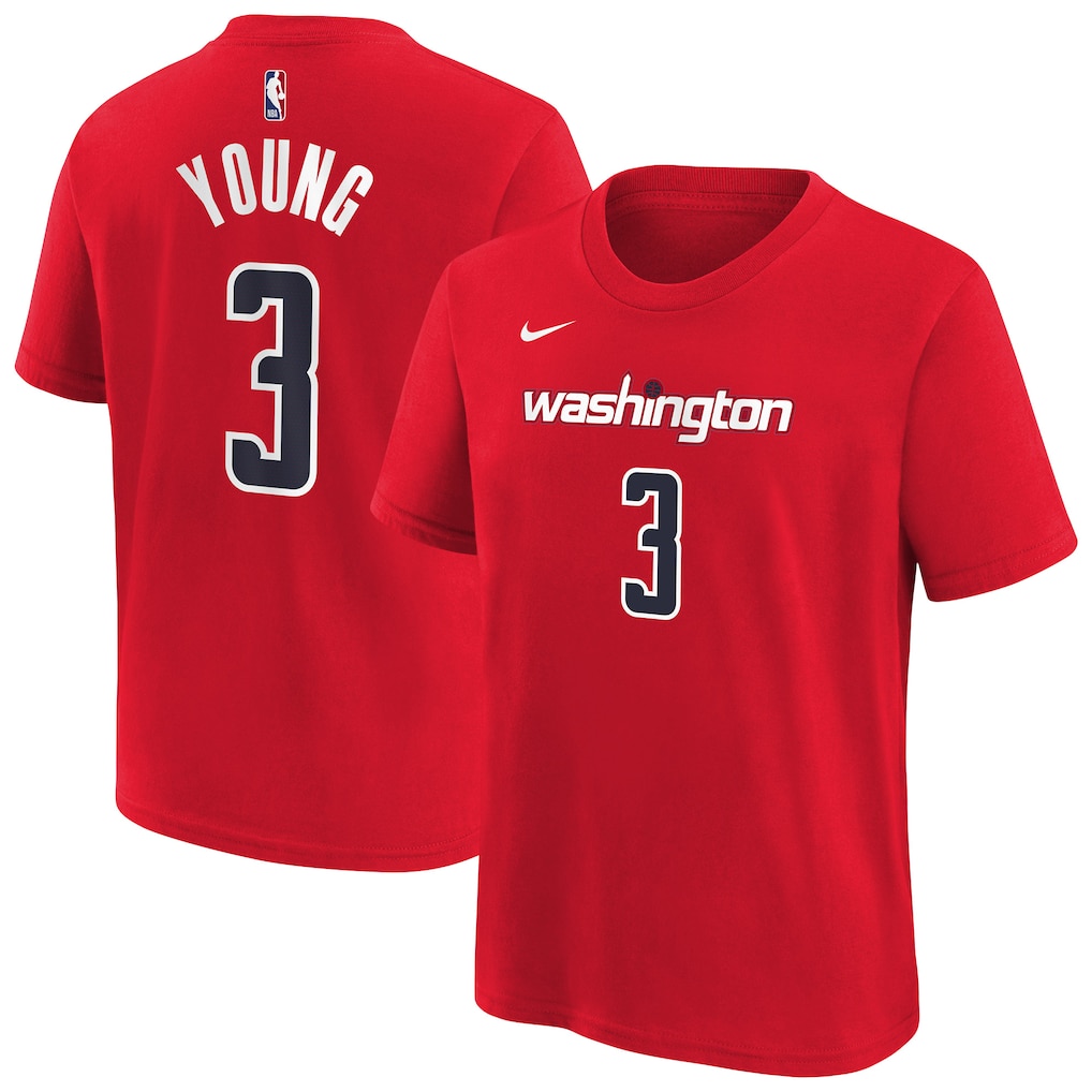 Youth Washington Wizards Trae Young Nike Red 2026 Name & Number T-Shirt - Jersey
