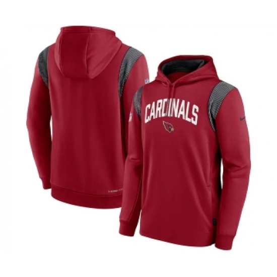 Men's Arizona Cardinals Burgundy Sideline Stack Performance Pullover Hoodie - Jersey