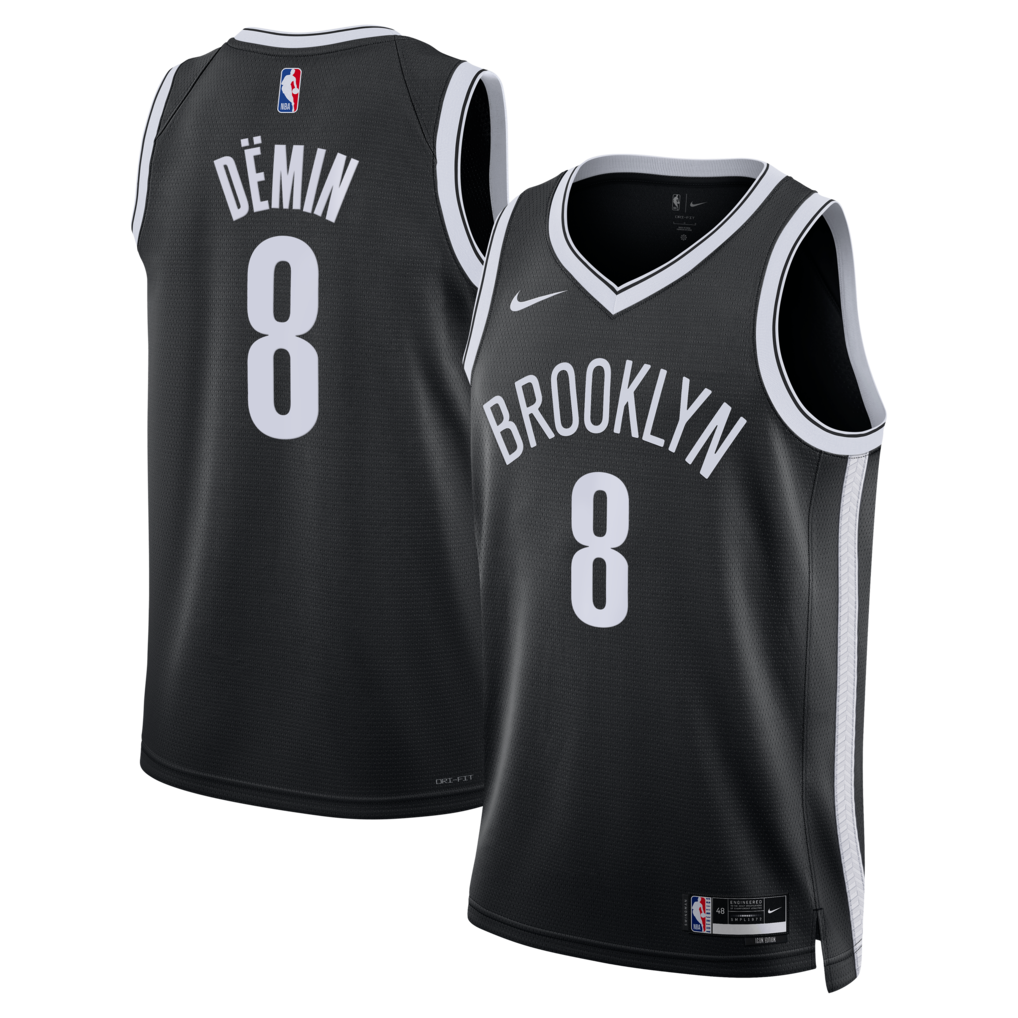 Unisex Brooklyn Nets Egor Dëmin Nike Black Swingman Jersey - Icon Edition - Jersey