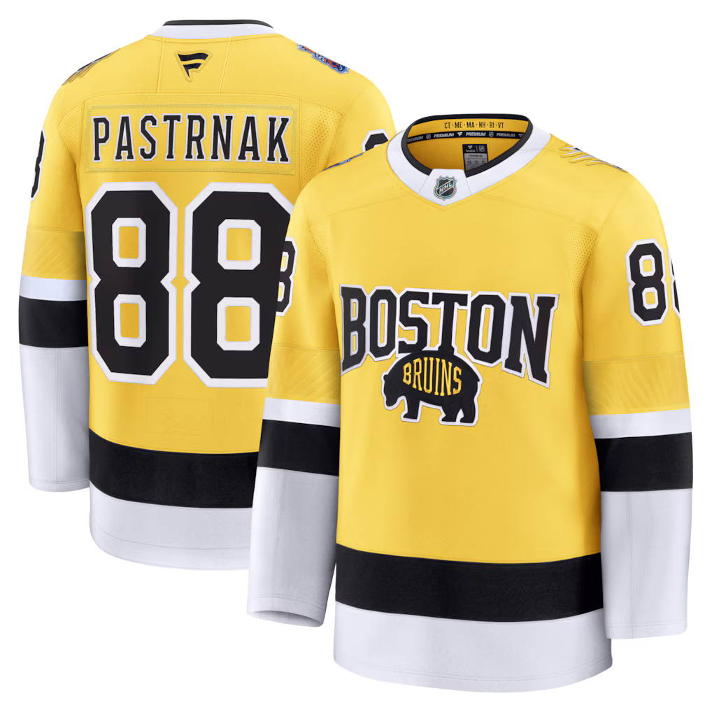 Men's Boston Bruins David Pastrnak Fanatics Gold 2026 NHL Stadium Series Premium Jersey - Jersey