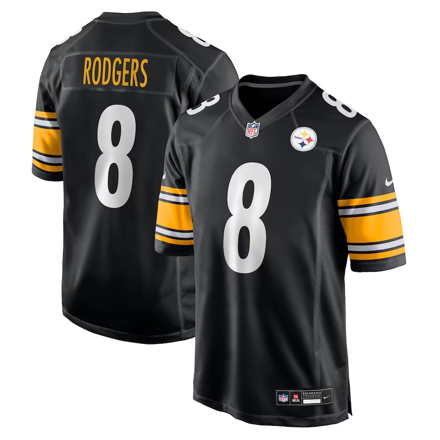 Men's Pittsburgh Steelers Aaron Rodgers Nike Black Game Jersey - Jersey