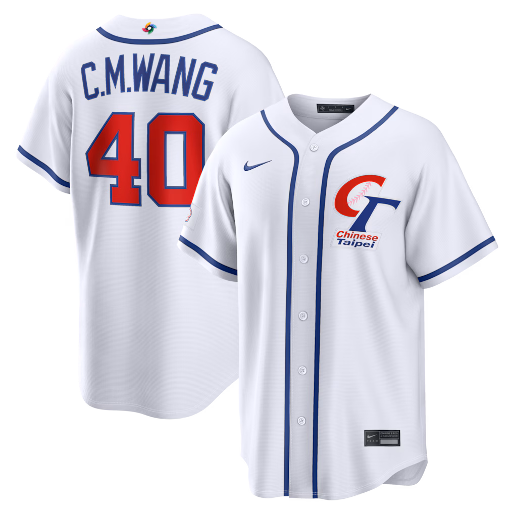 Men's Chinese Taipei Baseball Chien-Ming Wang Nike White 2026 World Baseball Classic Stadium Jersey - Jersey