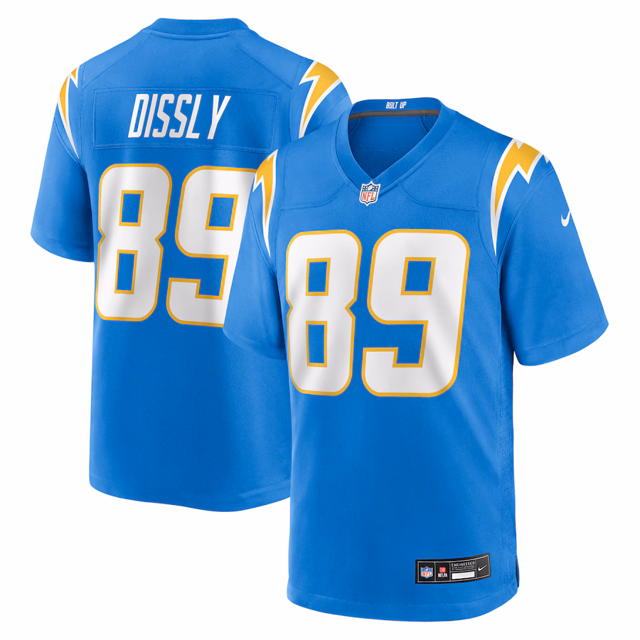 Men's Los Angeles Chargers Will Dissly Nike Powder Blue Team Game Jersey - Jersey