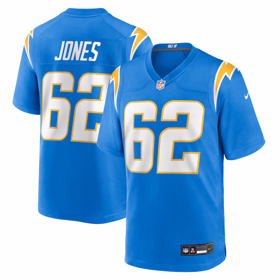 Men's Los Angeles Chargers Nash Jones Nike Powder Blue Team Game Jersey - Jersey