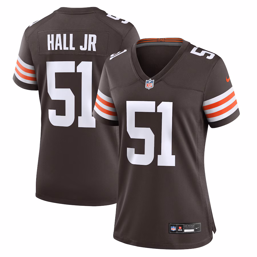 Women's Cleveland Browns Mike Hall Jr. Nike Brown Team Game Jersey - Jersey