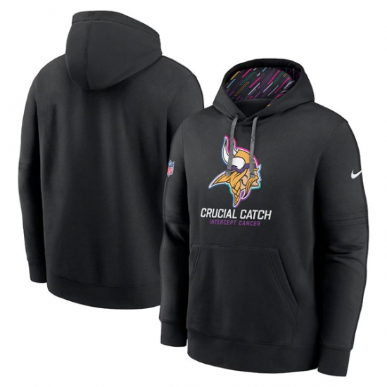 Men's Minnesota Vikings Black 2024 Crucial Catch Club Pullover Hoodie - Jersey