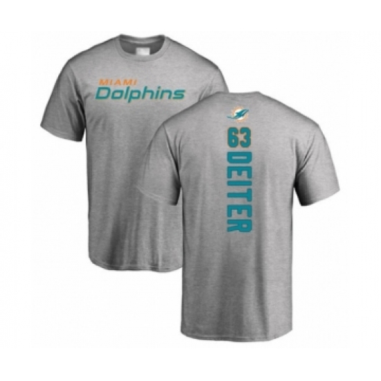 Football Miami Dolphins #63 Michael Deiter Ash Backer T-Shirt - Jersey