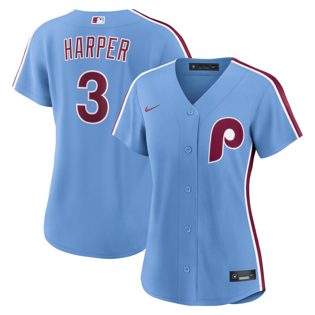 Women's Philadelphia Phillies Bryce Harper Nike Light Blue Alternate Replica Jersey - Jersey