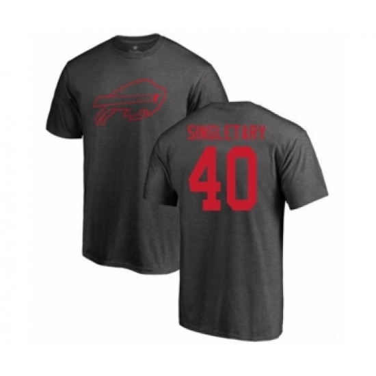 Football Buffalo Bills #40 Devin Singletary Ash One Color T-Shirt - Jersey