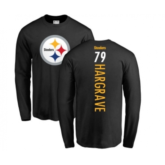Football Pittsburgh Steelers #79 Javon Hargrave Black Backer Long Sleeve T-Shirt - Jersey