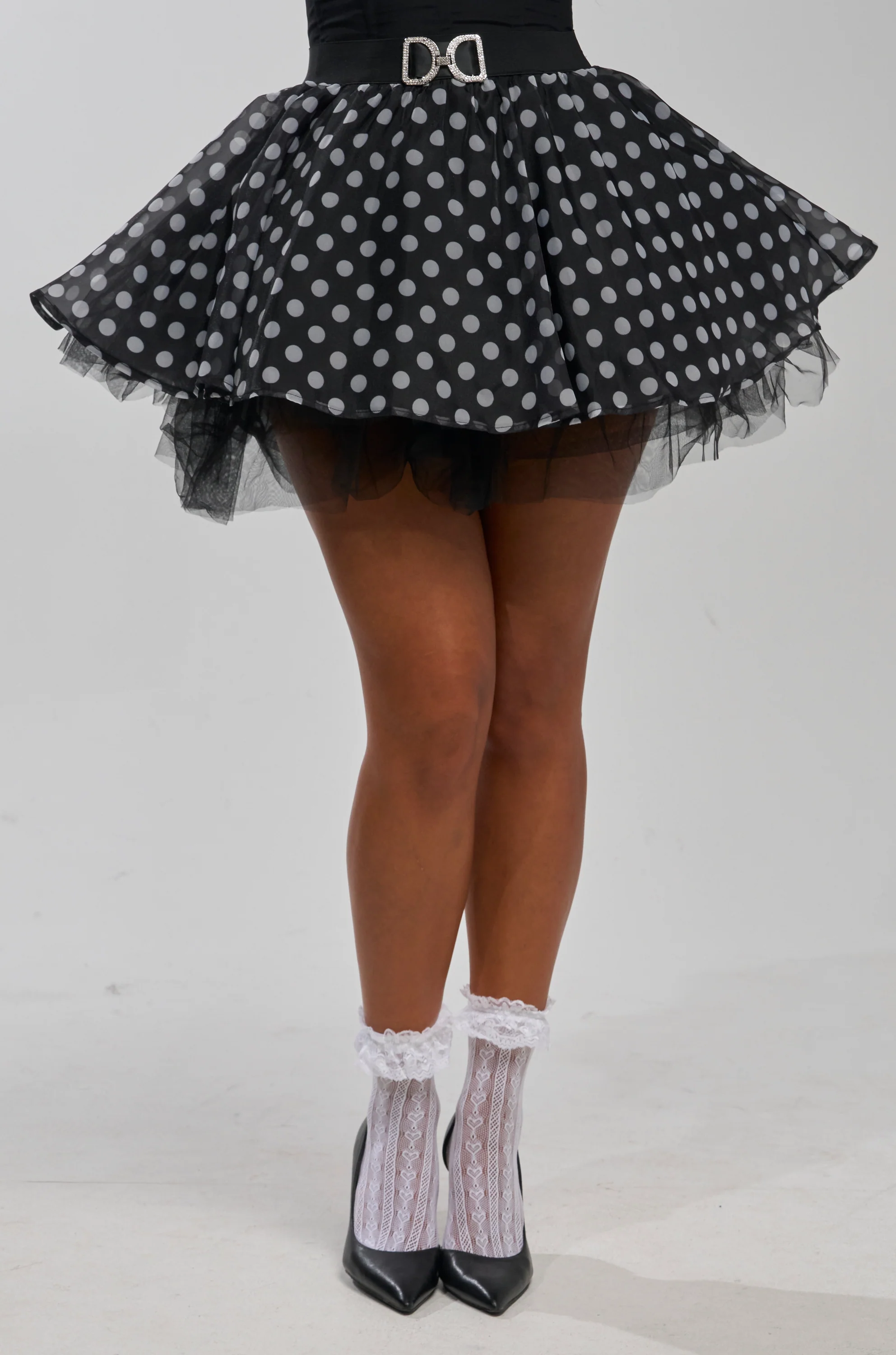 EXTREME MESH MINI SKIRT IN POLKA DOT - Akira Wear