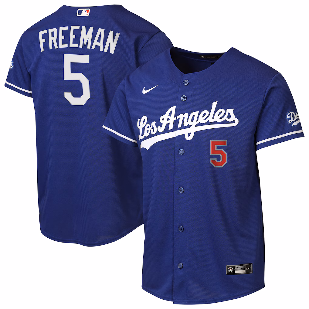 Youth Los Angeles Dodgers Freddie Freeman Nike Royal Alternate Stadium Jersey - Jersey