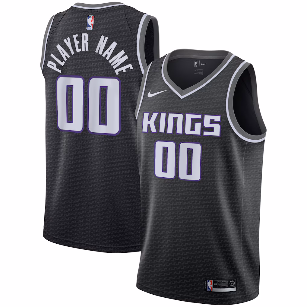Men's Sacramento Kings Nike Black Swingman Custom Jersey - Statement Edition - Jersey