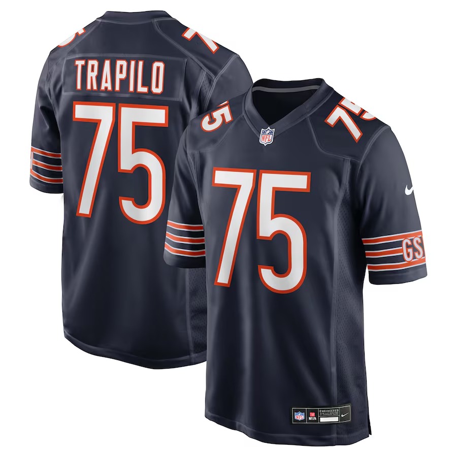 Men's Chicago Bears Ozzy Trapilo Nike Navy Team Game Jersey - Jersey