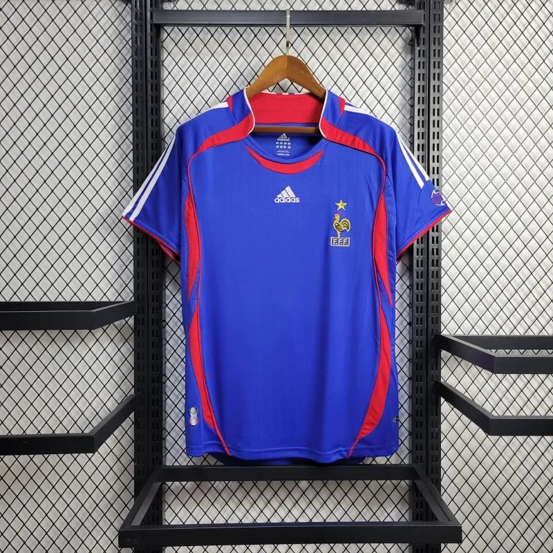 France Retro Soccer Jersey Home Custom Shirt World Cup 2006 - Jersey