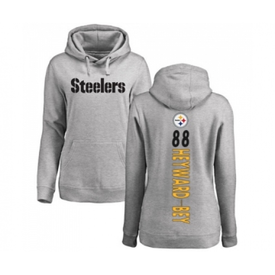 Football Women's Pittsburgh Steelers #88 Darrius Heyward-Bey Ash Backer Pullover Hoodie - Jersey