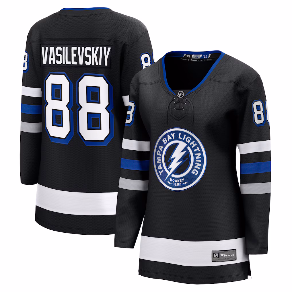 Women's Tampa Bay Lightning Andrei Vasilevskiy Fanatics Black Breakaway Jersey - Jersey