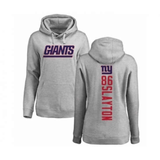 Football Women's New York Giants #86 Darius Slayton Ash Backer Pullover Hoodie - Jersey