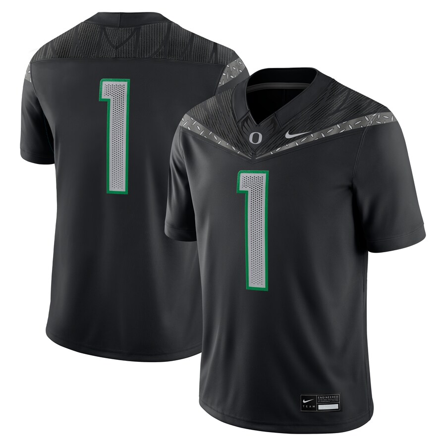 Men's Nike #1 Black Oregon Ducks Game Jersey - Jersey