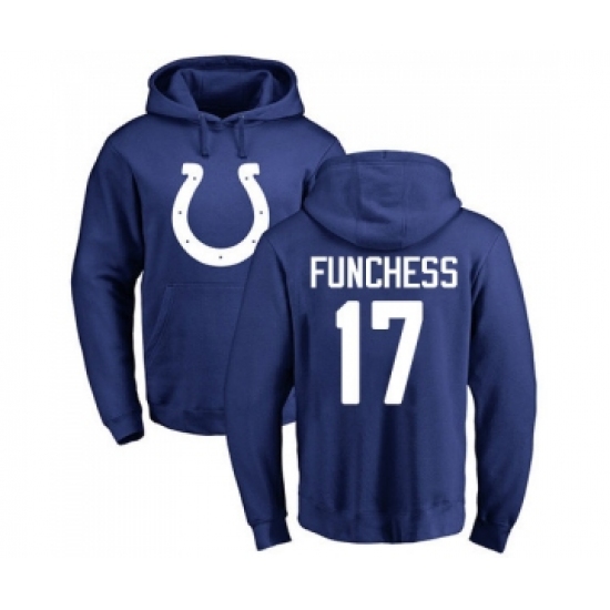 Football Indianapolis Colts #17 Devin Funchess Royal Blue Name & Number Logo Pullover Hoodie - Jersey