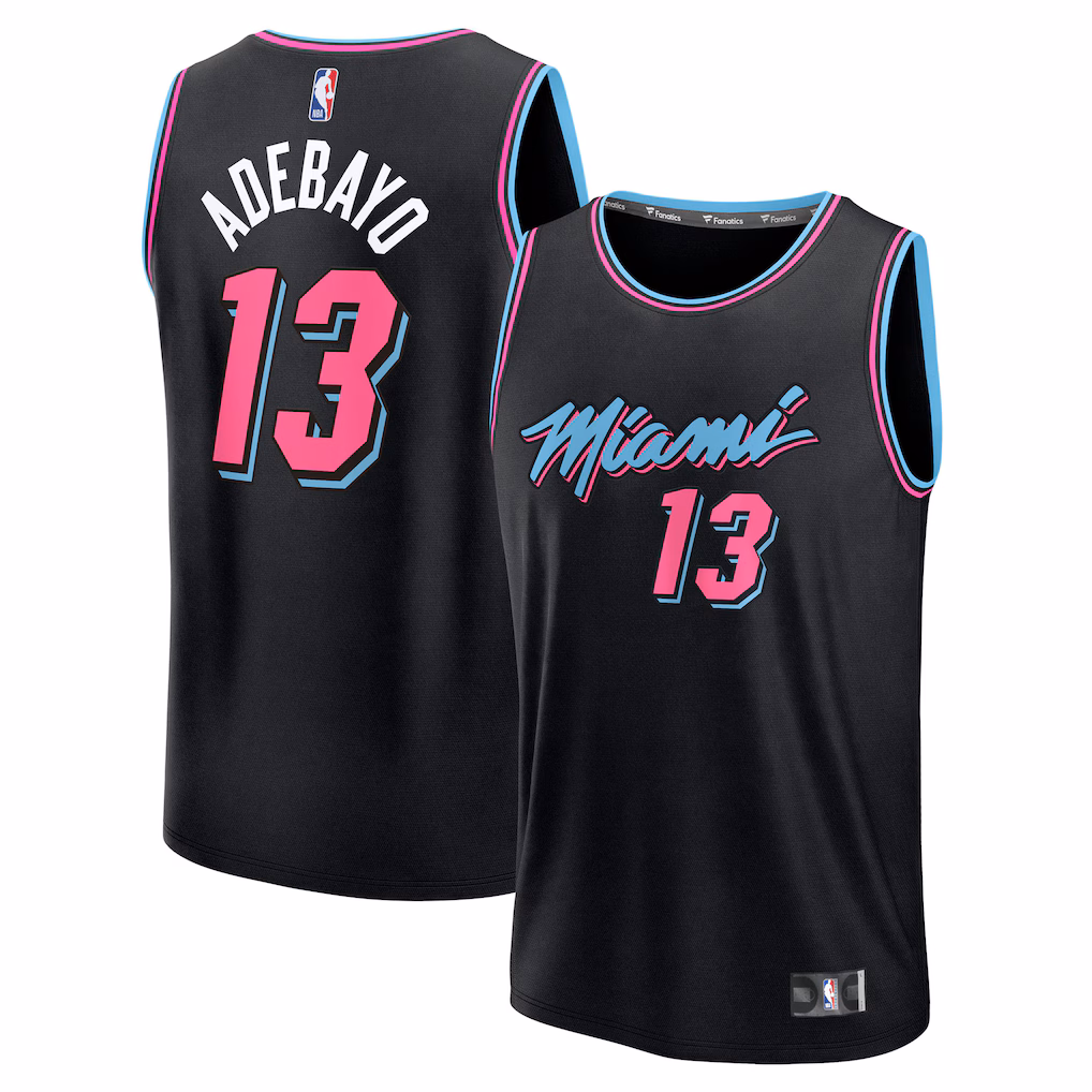 Men's Miami Heat Bam Adebayo Fanatics Black 2025/26 City Edition Fast Break Jersey - Jersey